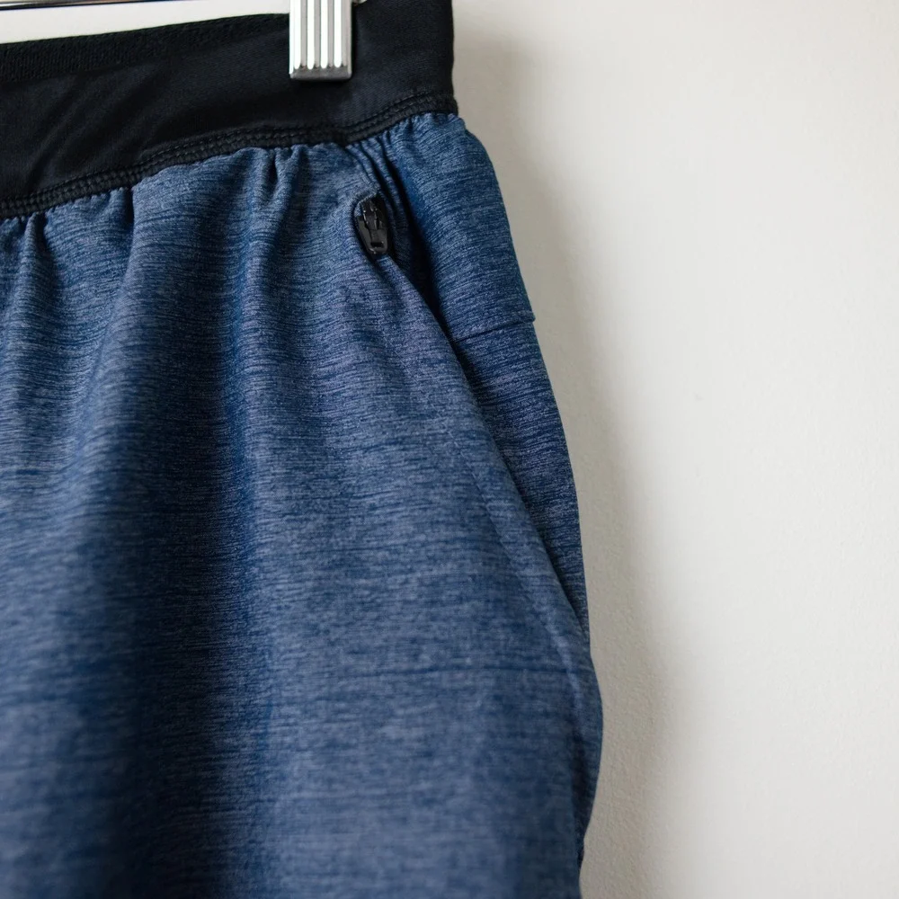 Adidas Axis Shorts Mens Medium Blue Heathered Athletic Gym Training Running